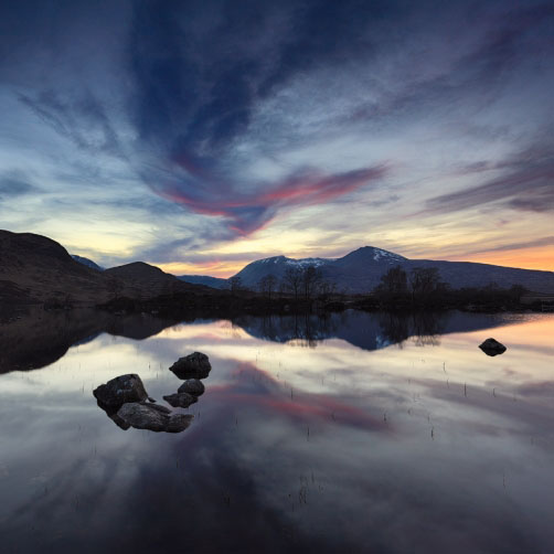 Jezera na náhorní planině Rannoch Moor